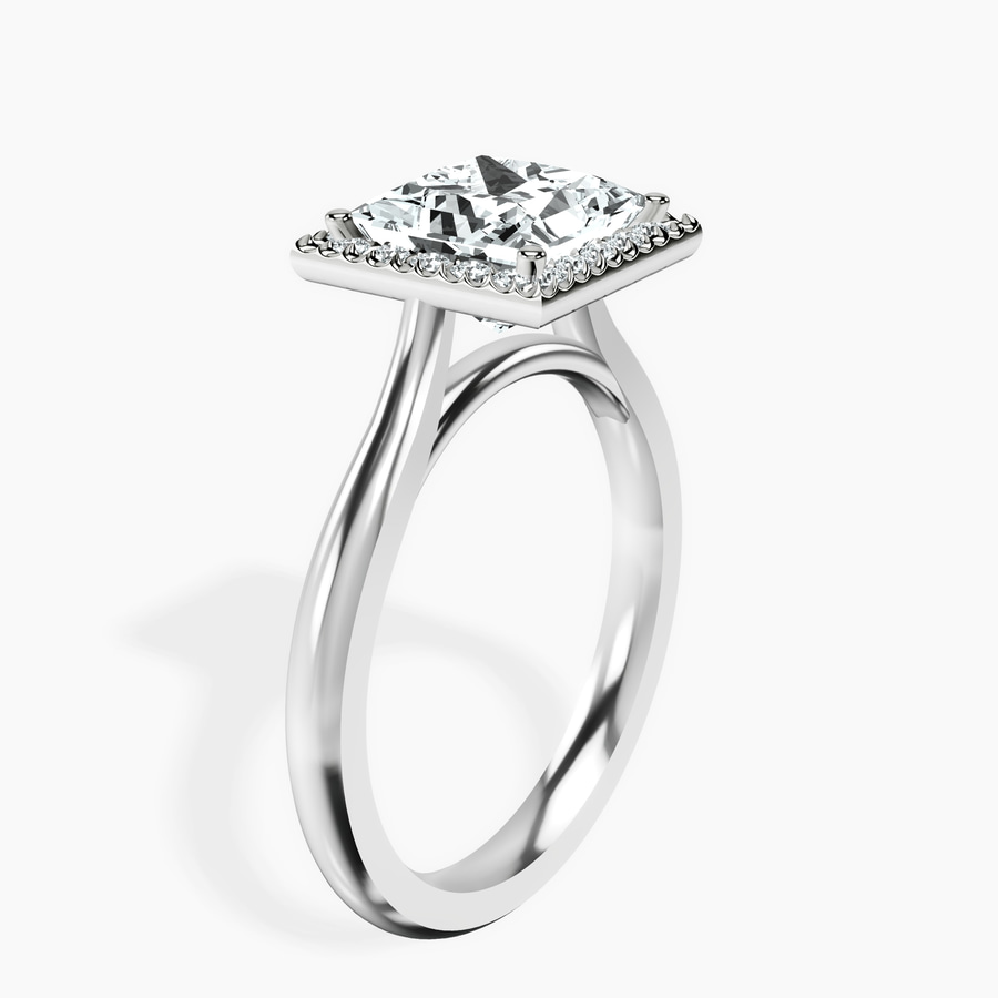 Platinum Harriet Halo 2mm Lab Diamond Ring standing product image one