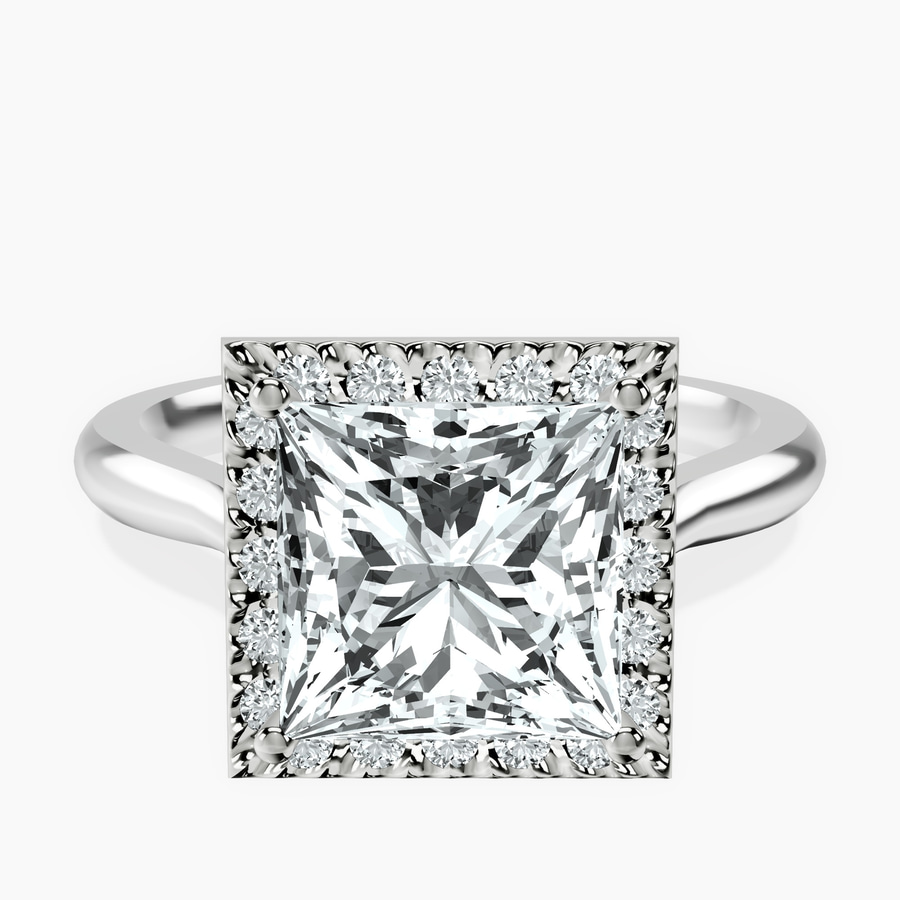Platinum Harriet Halo 2mm Lab Diamond Ring front image