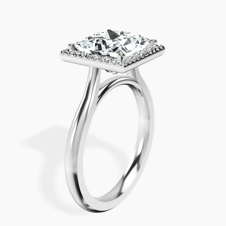 Platinum Harriet Halo 2mm Lab Diamond Ring standing product image one