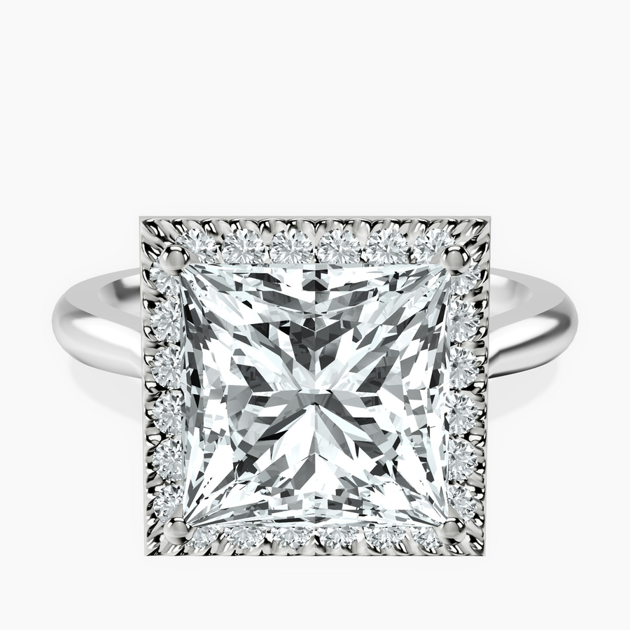 Platinum Harriet Halo 2mm Lab Diamond Ring front image