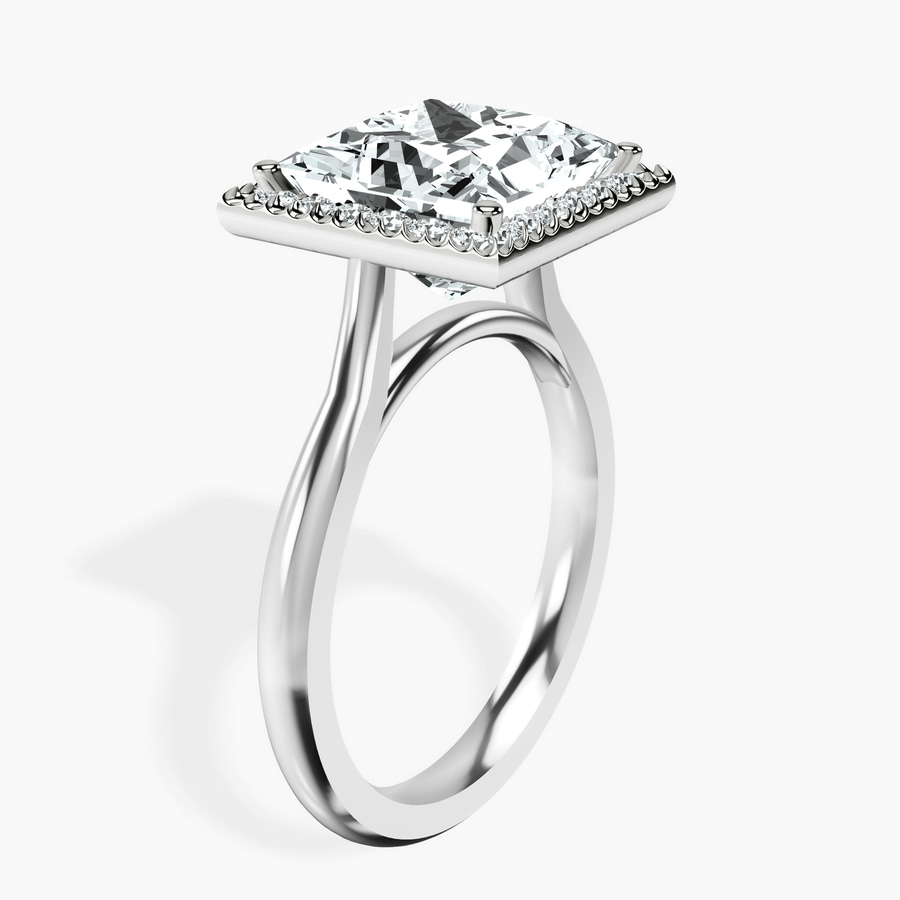 Platinum Harriet Halo 2mm Lab Diamond Ring standing product image one