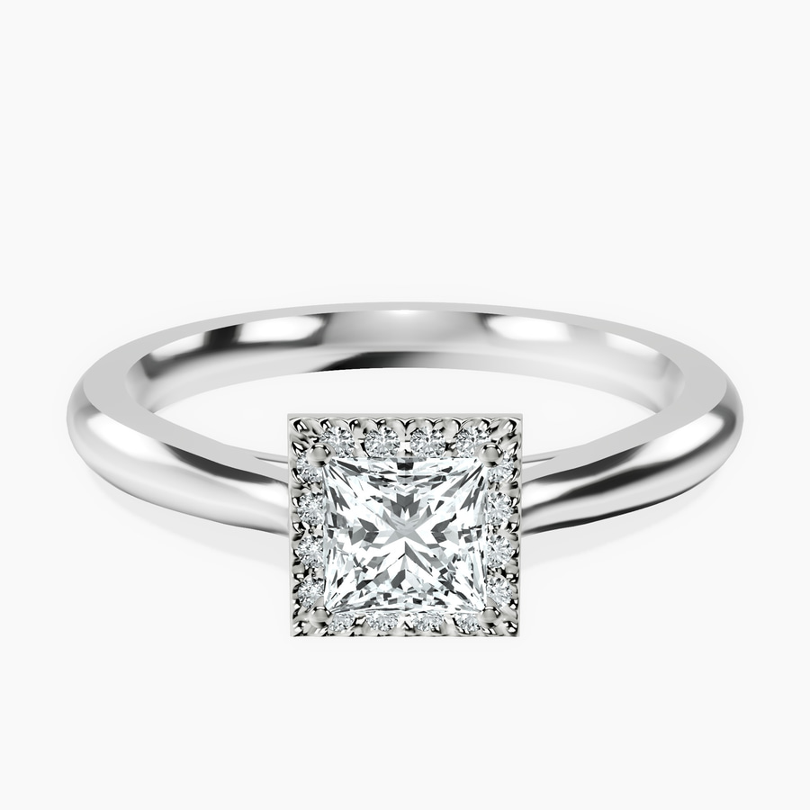 Platinum Harriet Halo 2mm Lab Diamond Ring front image