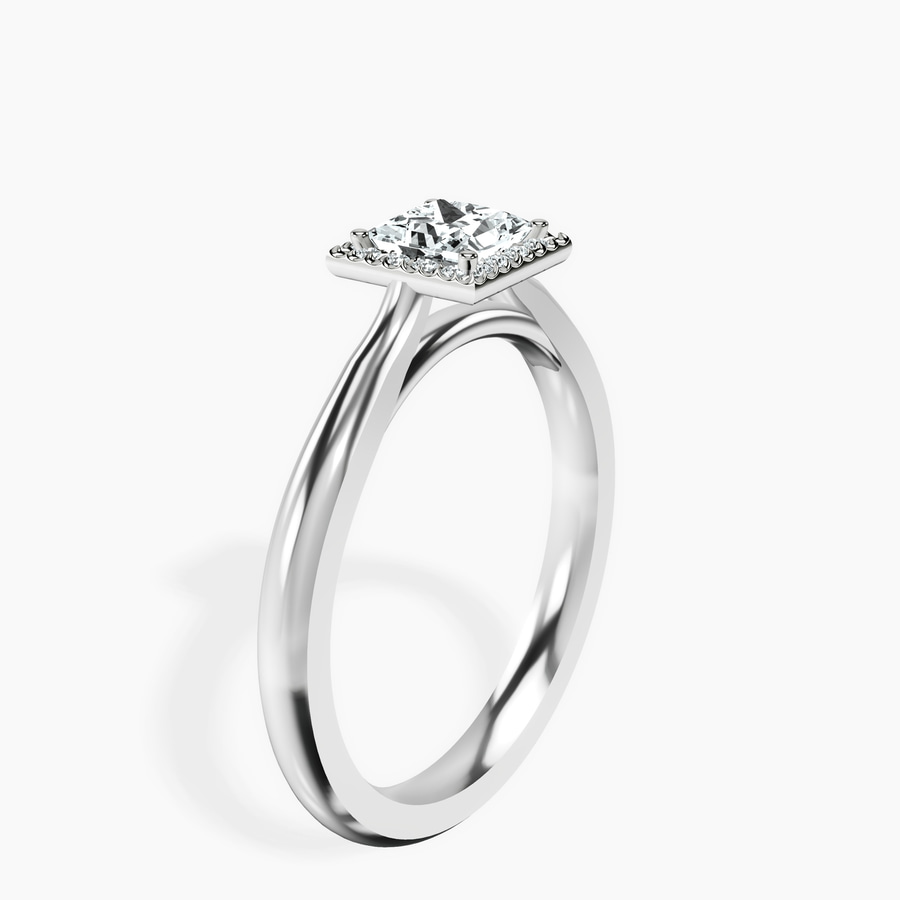 Platinum Harriet Halo 2mm Lab Diamond Ring standing product image one