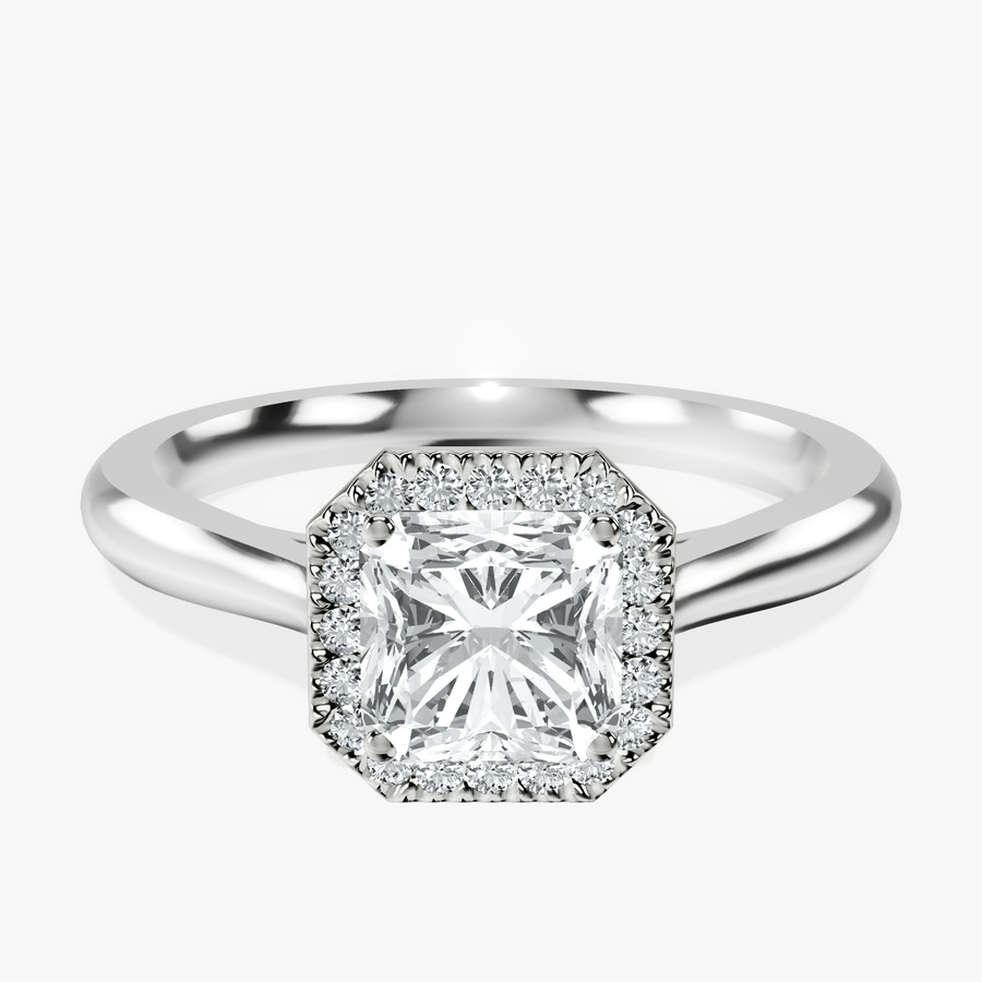 Platinum Harriet Halo 2mm Lab Diamond Ring front image