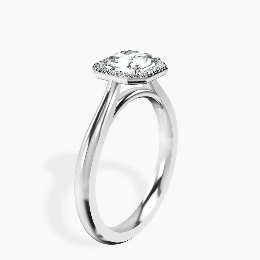 Platinum Harriet Halo 2mm Lab Diamond Ring standing product image one