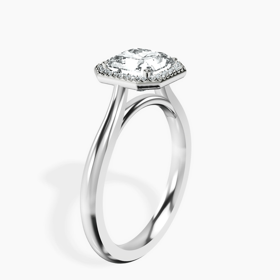18kt White Gold Harriet Halo 2mm Lab Diamond Ring standing product image one