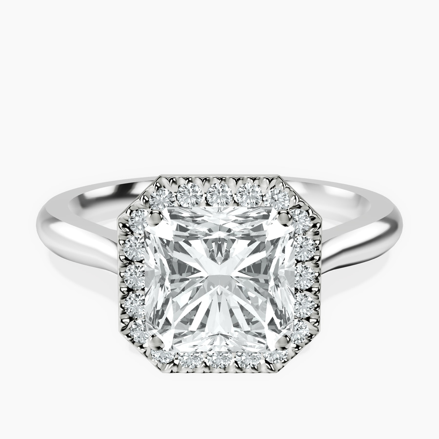 Platinum Harriet Halo 2mm Lab Diamond Ring front image