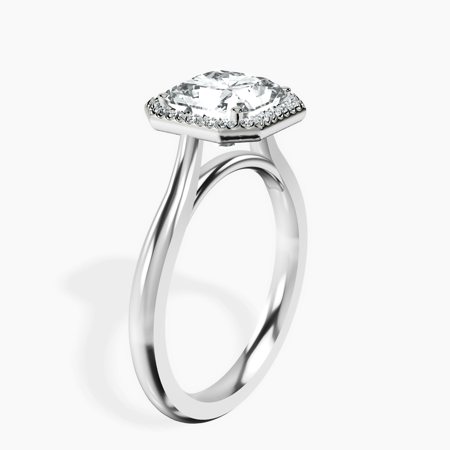 Platinum Harriet Halo 2mm Lab Diamond Ring standing product image one