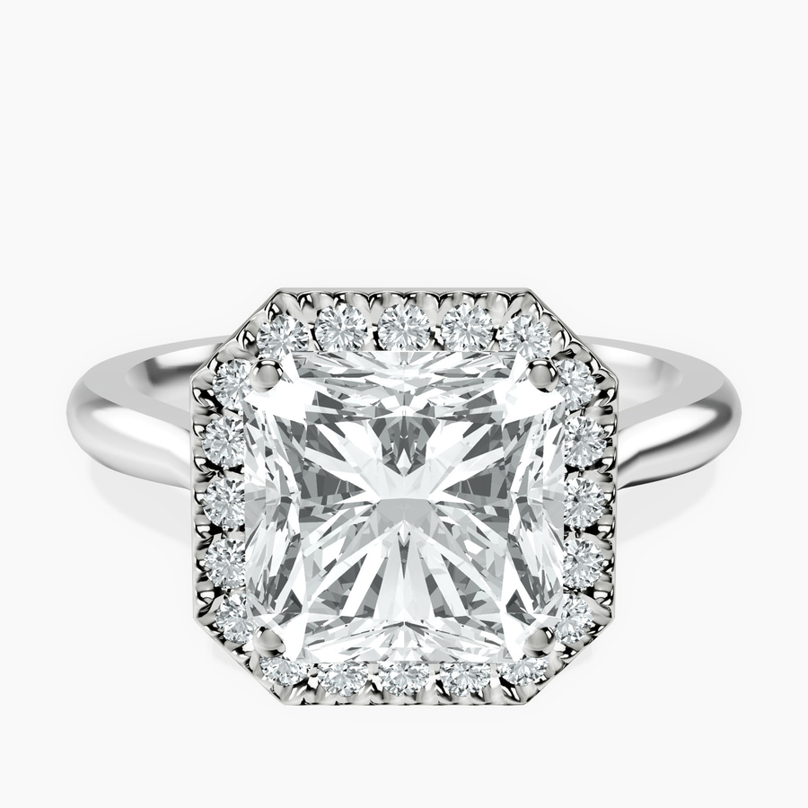 18kt White Gold Harriet Halo 2mm Lab Diamond Ring front image
