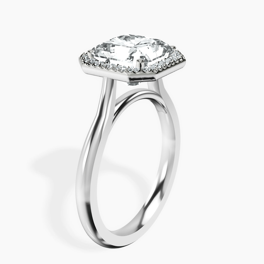 18kt White Gold Harriet Halo 2mm Lab Diamond Ring standing product image one