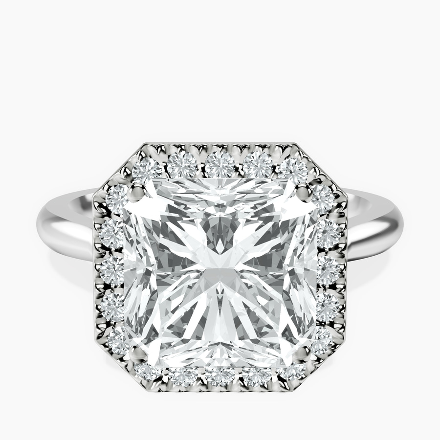 Platinum Harriet Halo 2mm Lab Diamond Ring front image