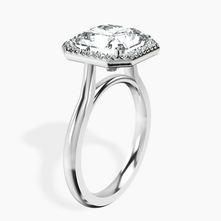 Platinum Harriet Halo 2mm Lab Diamond Ring standing product image one