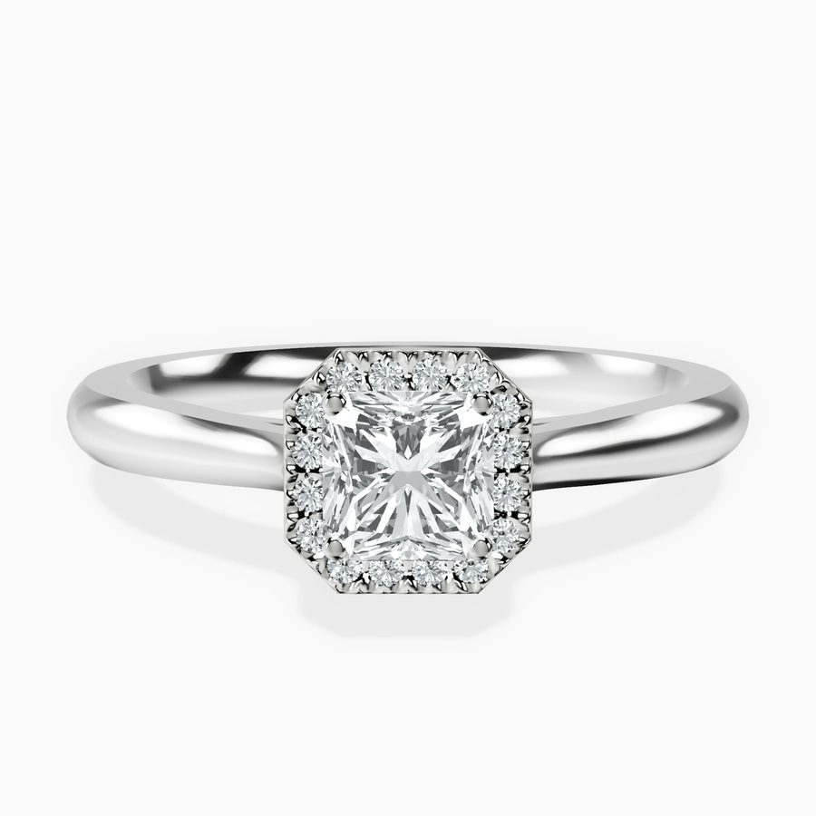 Platinum Harriet Halo 2mm Lab Diamond Ring front image