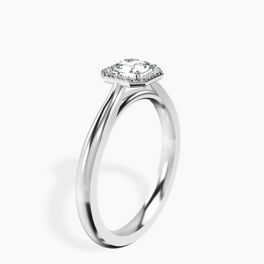 Platinum Harriet Halo 2mm Lab Diamond Ring standing product image one