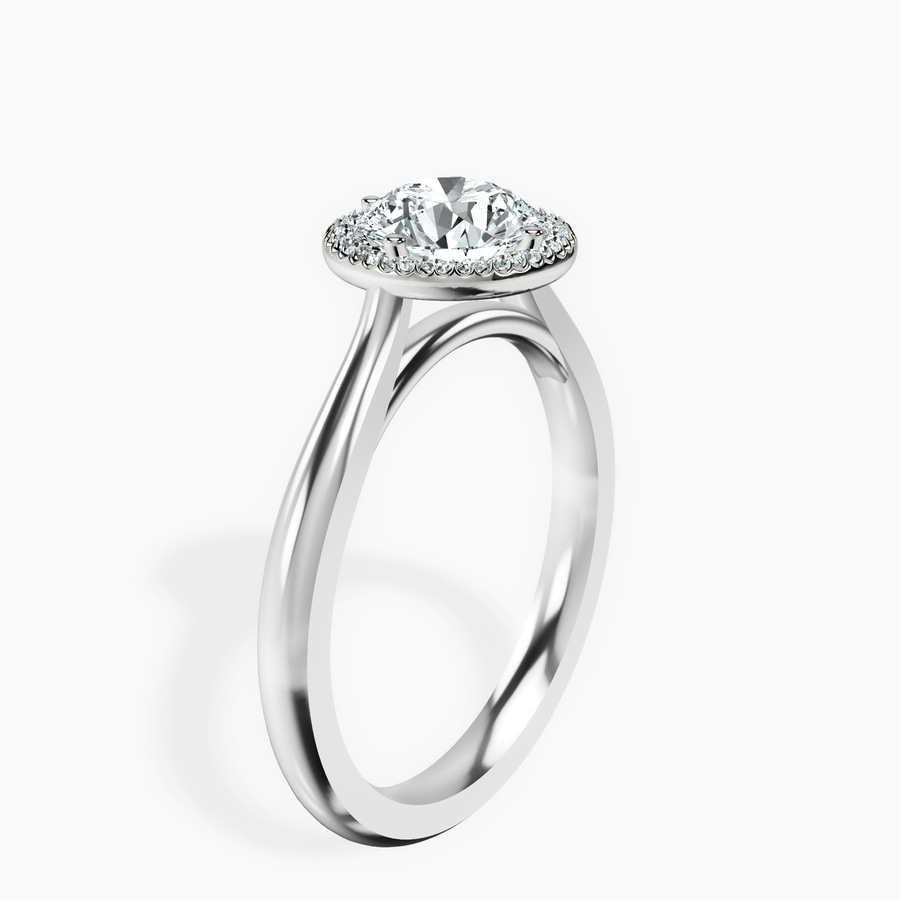 Platinum Harriet Halo 2mm Lab Diamond Ring standing product image one