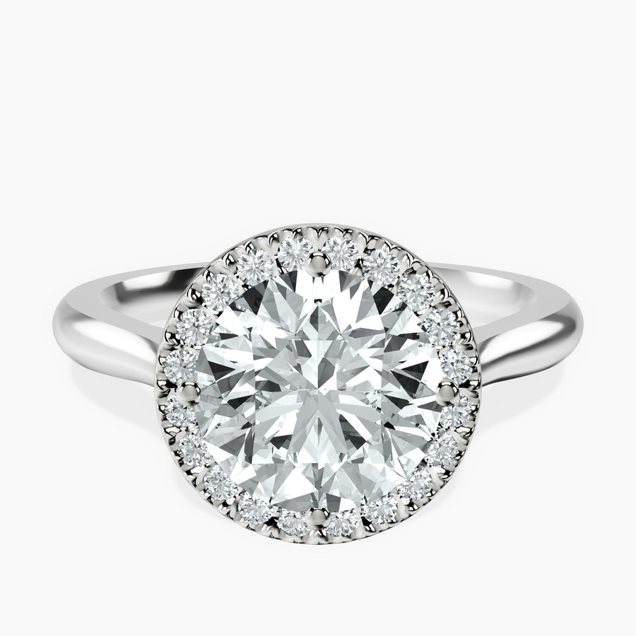 Platinum Harriet Halo 2mm Lab Diamond Ring front image