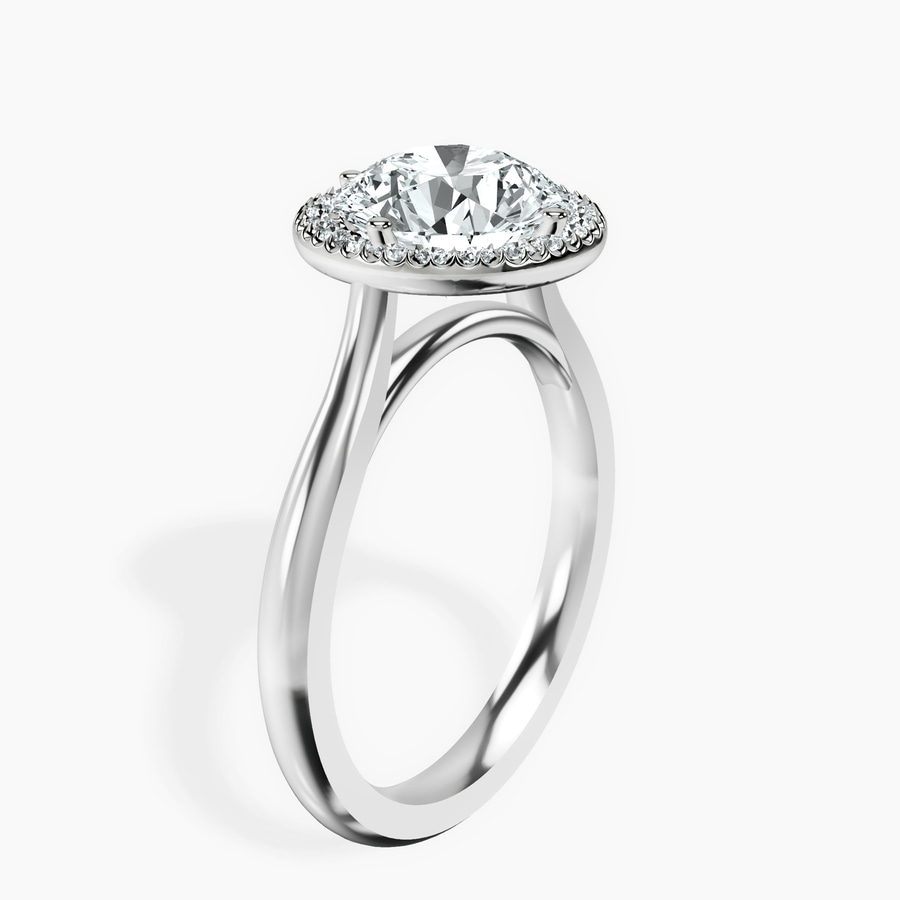 Platinum Harriet Halo 2mm Lab Diamond Ring standing product image one