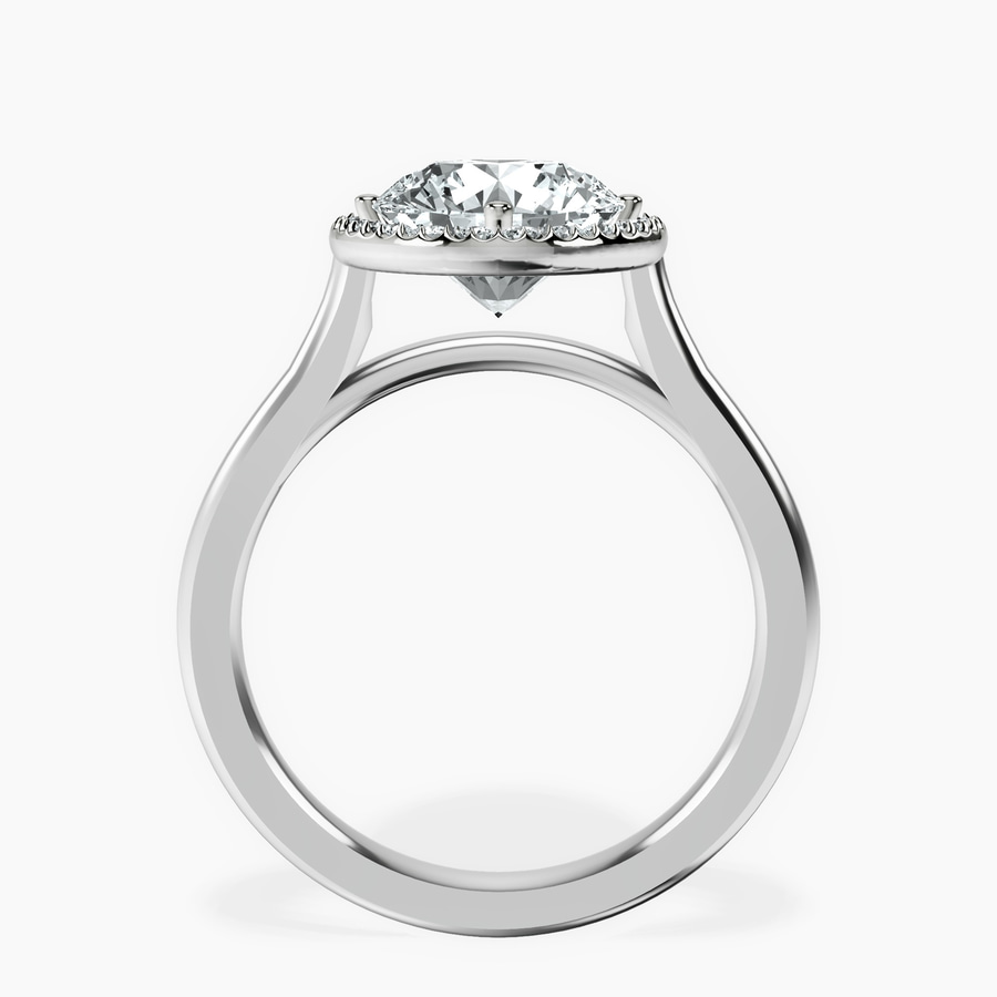 Platinum Harriet Halo 2mm Lab Diamond Ring side right image one