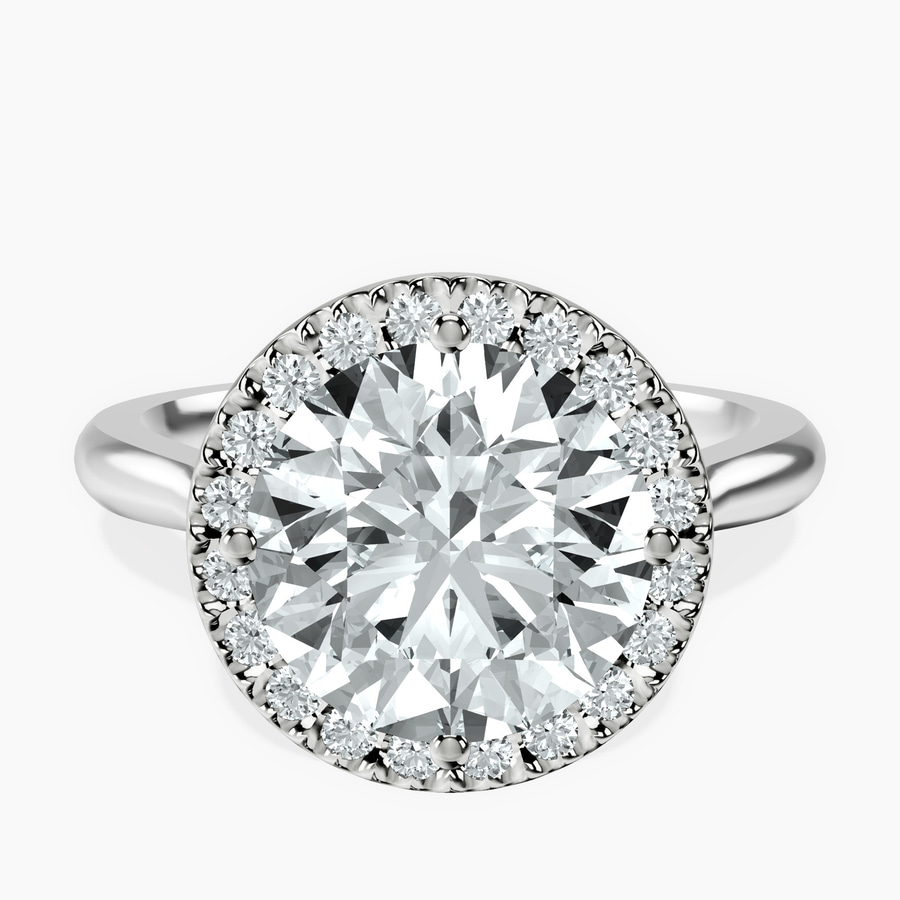 Platinum Harriet Halo 2mm Lab Diamond Ring front image