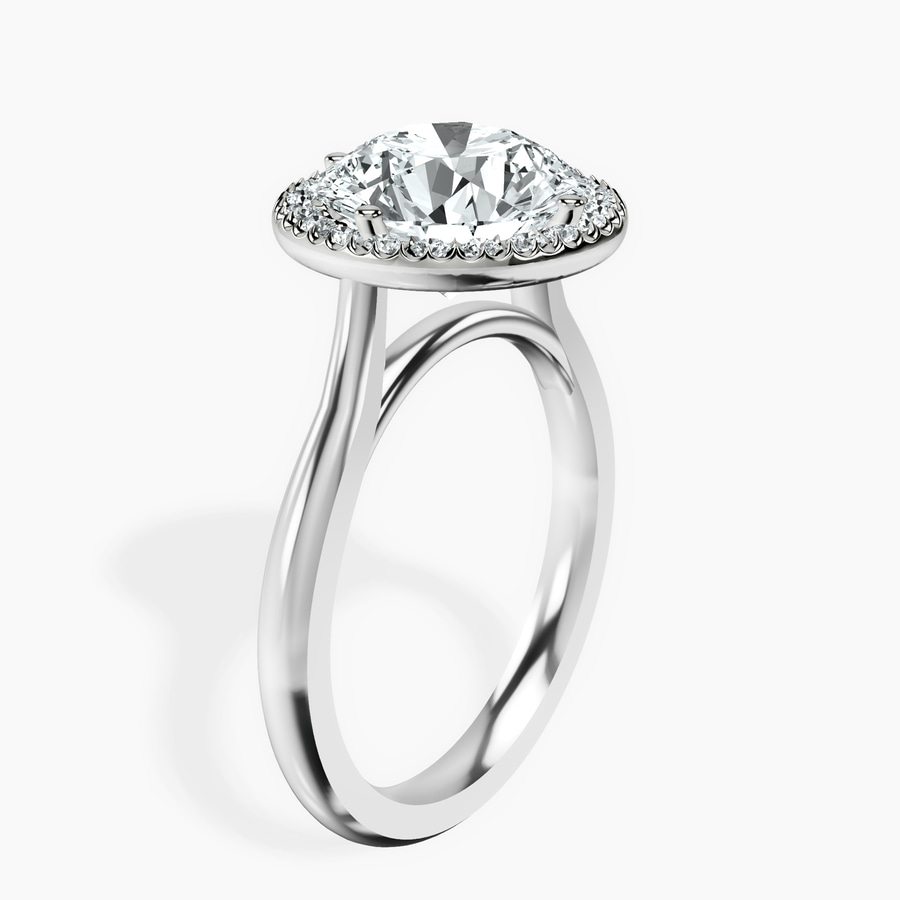 Platinum Harriet Halo 2mm Lab Diamond Ring standing product image one