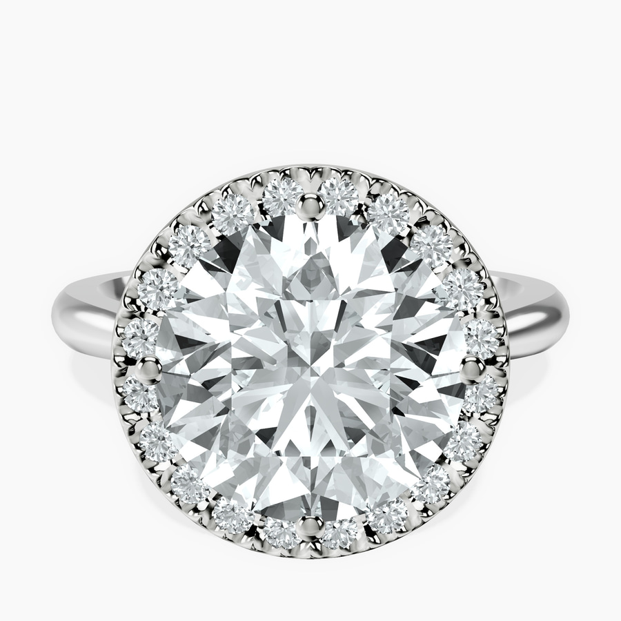 Platinum Harriet Halo 2mm Lab Diamond Ring front image