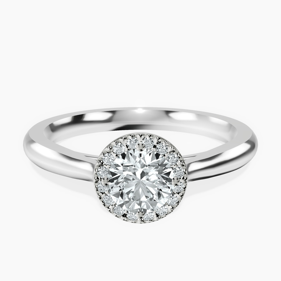 Platinum Harriet Halo 2mm Lab Diamond Ring front image