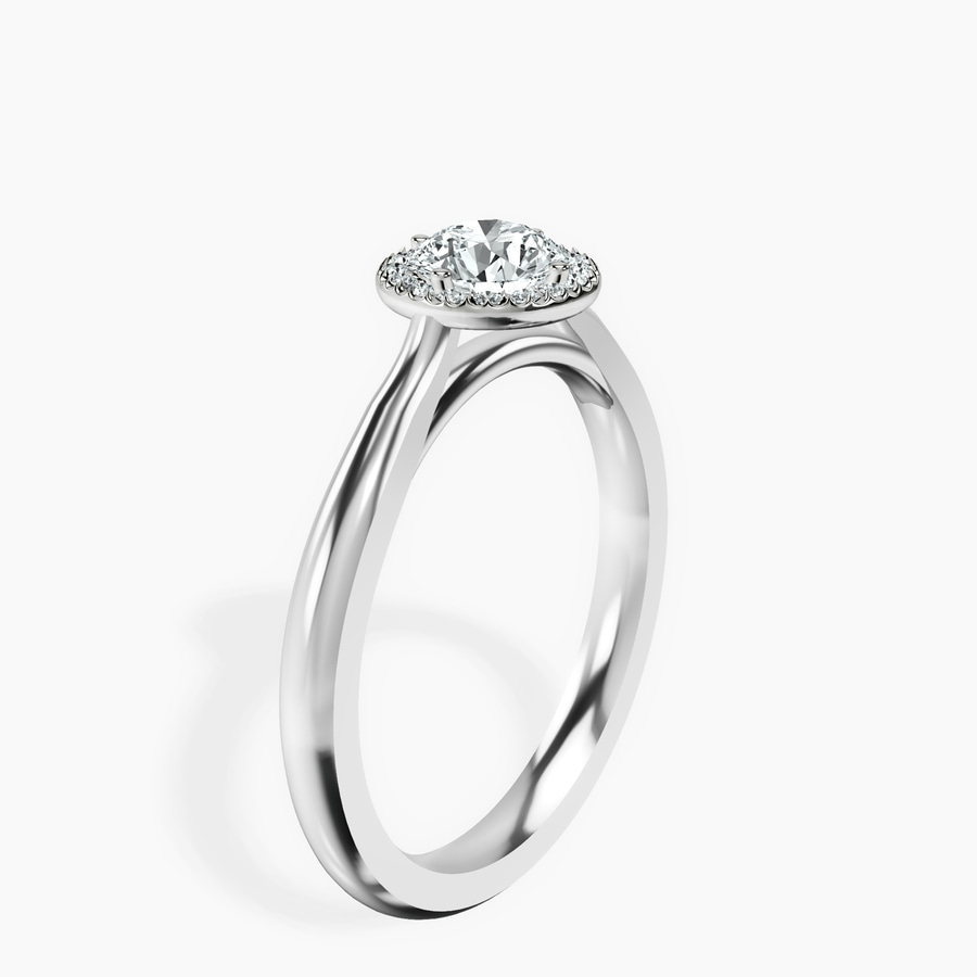 Platinum Harriet Halo 2mm Lab Diamond Ring standing product image one