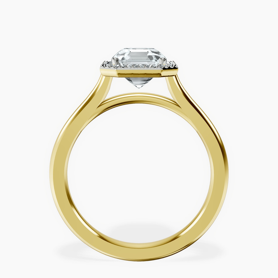 14ct Yellow Gold Harriet Halo 2mm Lab Diamond Ring side right image one