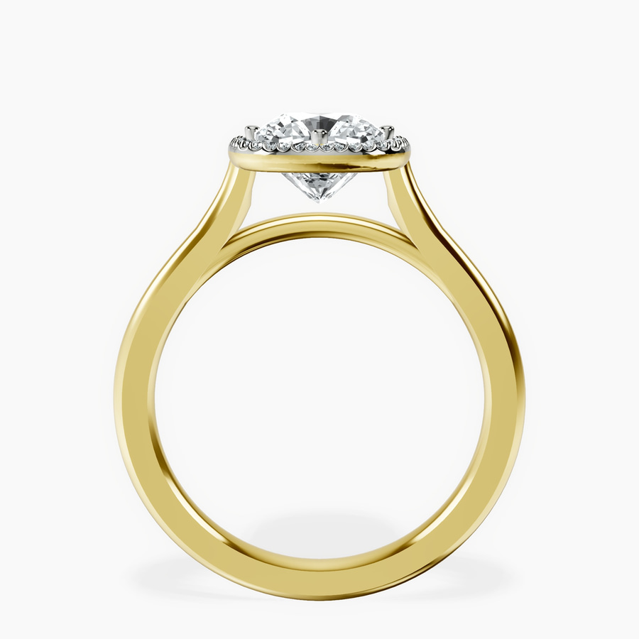 18kt Yellow Gold Harriet Halo 2mm Lab Diamond Ring side right image one