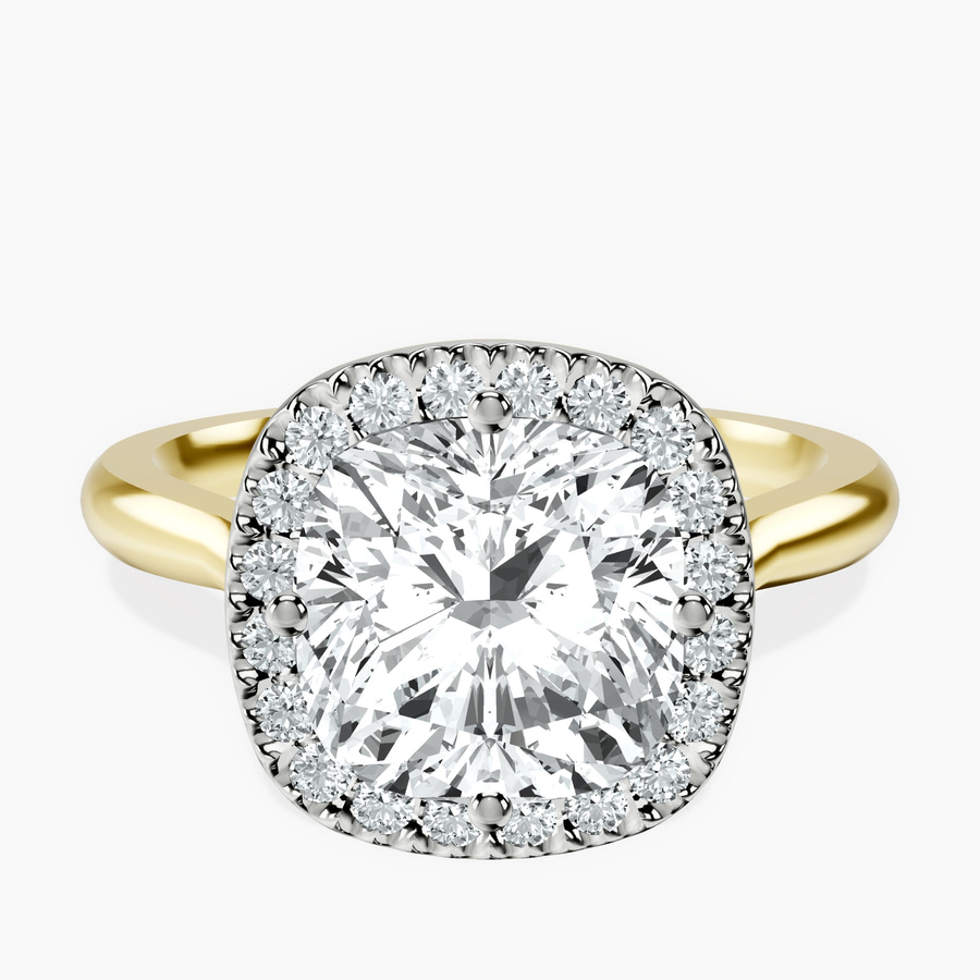 14kt Yellow Gold Harriet Halo 2mm Lab Diamond Ring front image
