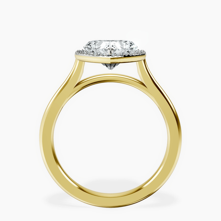 18ct Yellow Gold Harriet Halo 2mm Lab Diamond Ring side right image one