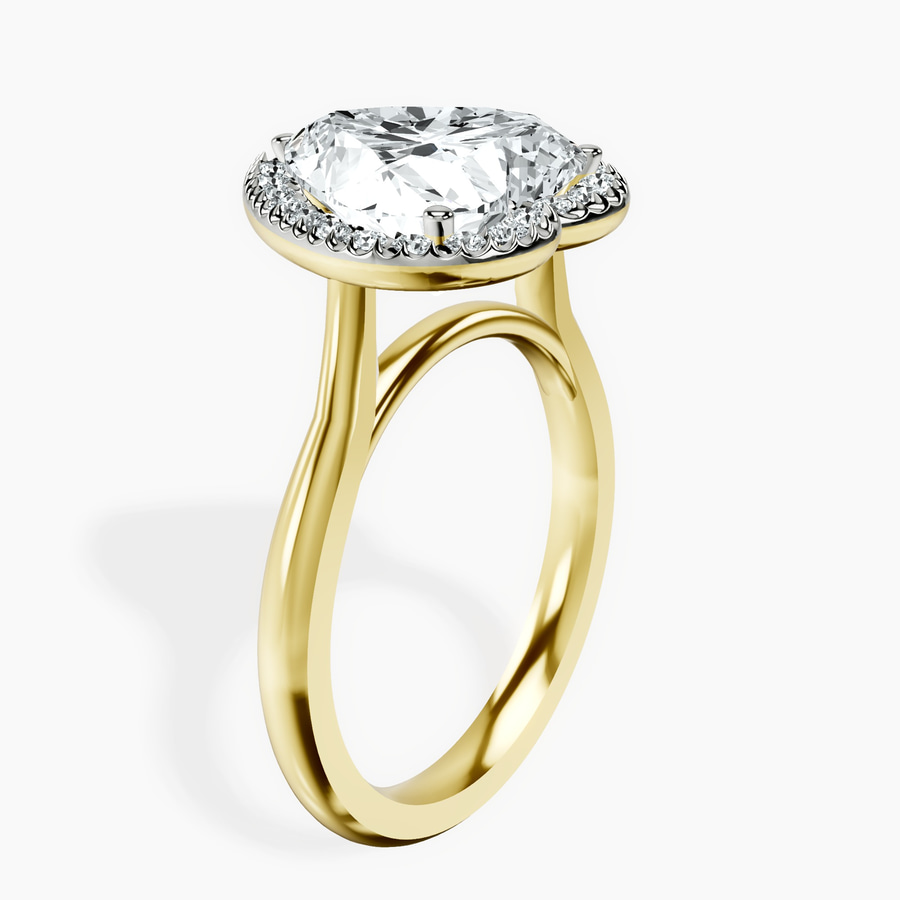 14kt Yellow Gold Harriet Halo 2mm Lab Diamond Ring standing product image one