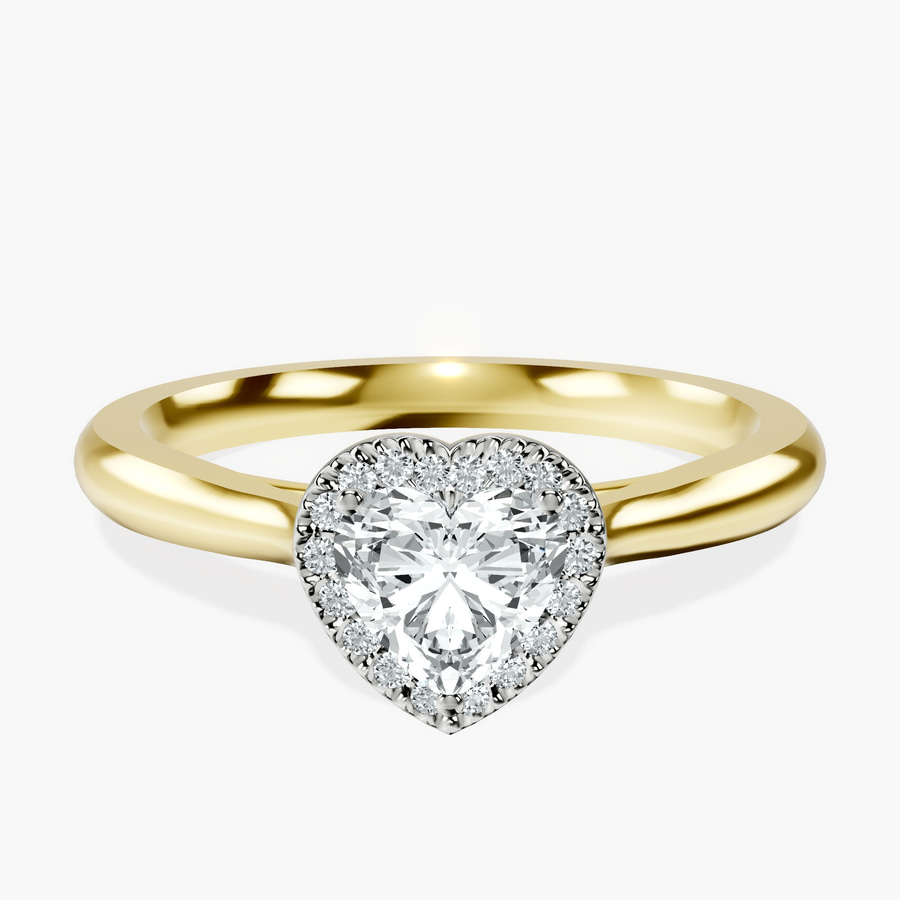 14kt Yellow Gold Harriet Halo 2mm Lab Diamond Ring front image