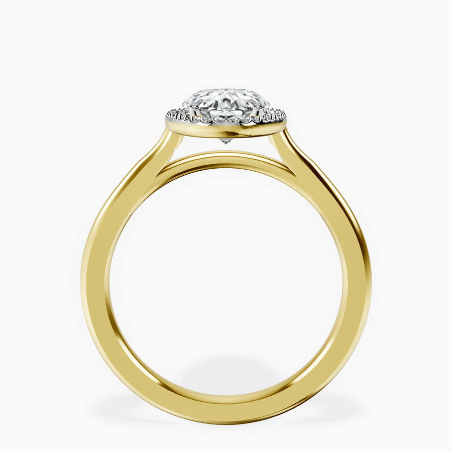 10kt Yellow Gold Harriet Halo 2mm Lab Diamond Ring side right image one
