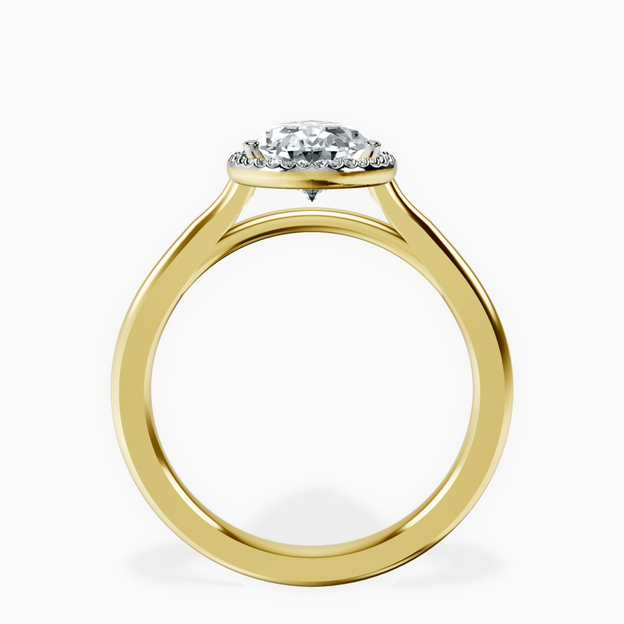 10kt Yellow Gold Harriet Halo 2mm Lab Diamond Ring side right image one