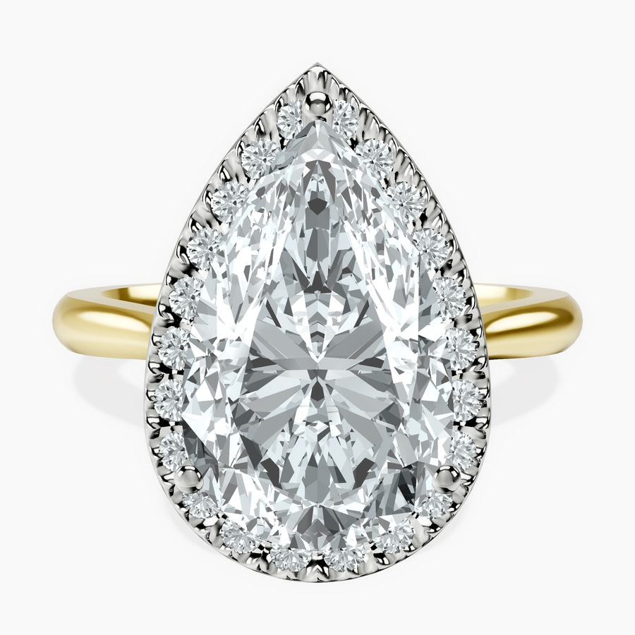 14kt Yellow Gold Harriet Halo 2mm Lab Diamond Ring front image