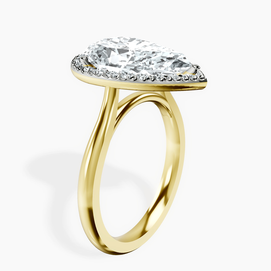 14kt Yellow Gold Harriet Halo 2mm Lab Diamond Ring standing product image one