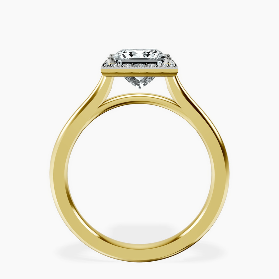 18ct Yellow Gold Harriet Halo 2mm Lab Diamond Ring side right image one