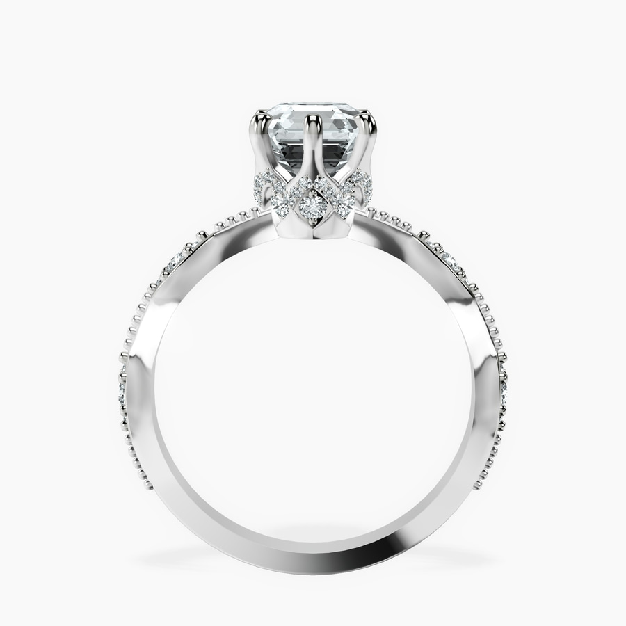 Platinum Theodora Six Prong Side Stone Lab Diamond Ring side right image one