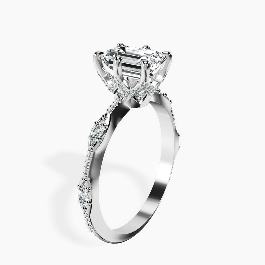 Platinum Theodora Six Prong Side Stone Lab Diamond Ring standing product image one