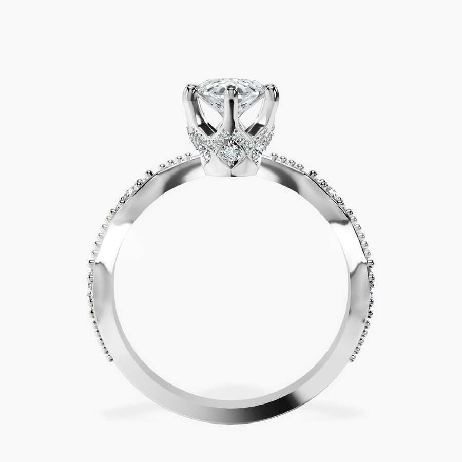 Platinum Theodora Six Prong Side Stone Lab Diamond Ring side right image one