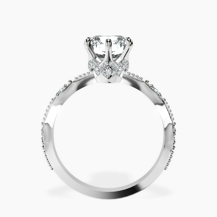 Platinum Theodora Six Prong Side Stone Lab Diamond Ring side right image one