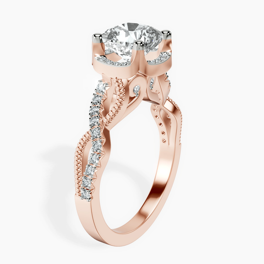 18kt Rose Gold Astoré Channel Glided Lab Diamond Ring standing product image one