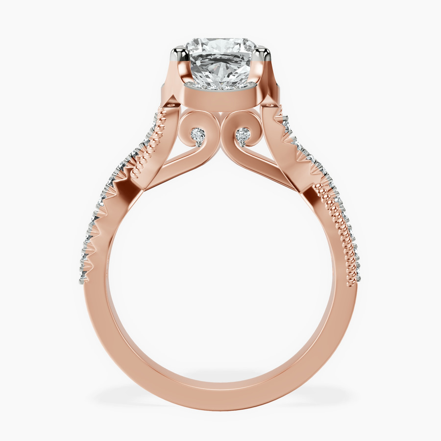 18kt Rose Gold Astoré Channel Glided Lab Diamond Ring side right image one