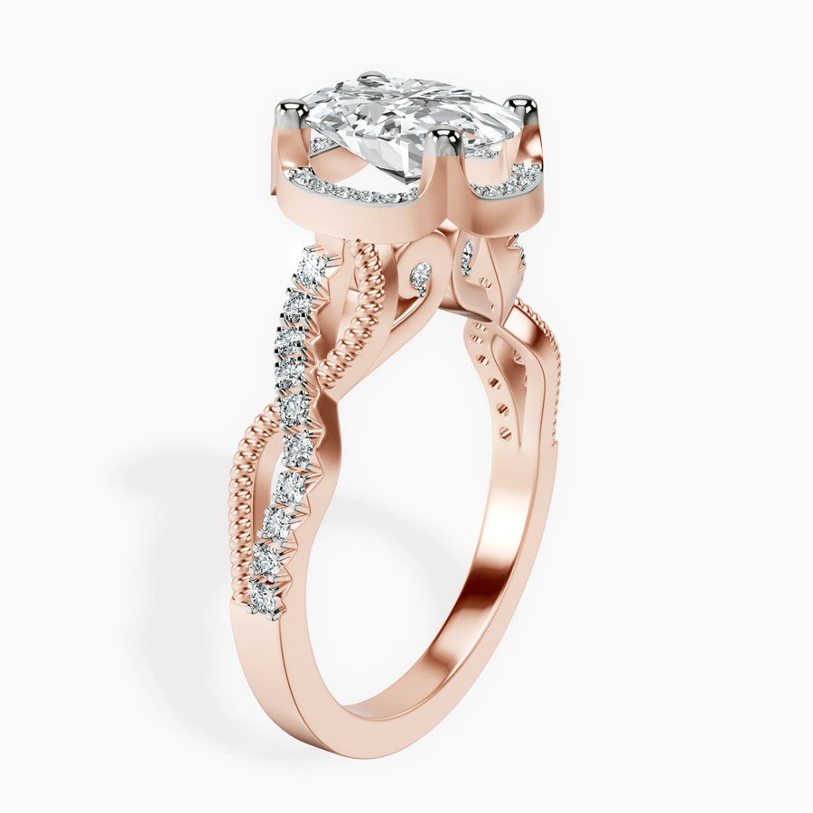 10kt Rose Gold Astoré Channel Glided Lab Diamond Ring standing product image one