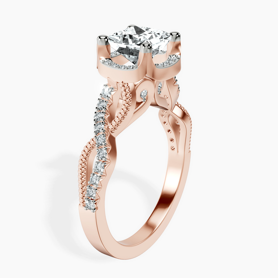 18kt Rose Gold Astoré Channel Glided Lab Diamond Ring standing product image one