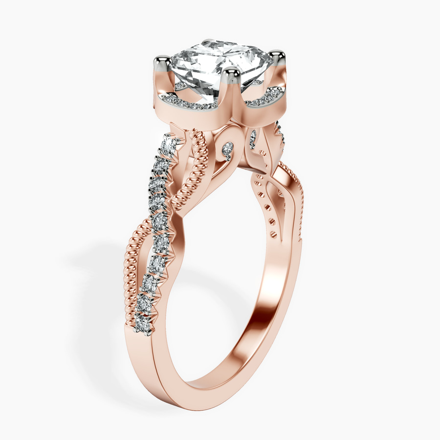 18kt Rose Gold Astoré Channel Glided Lab Diamond Ring standing product image one