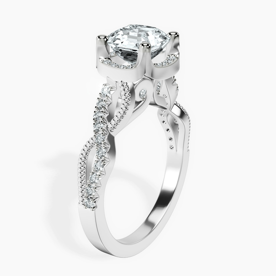 Platinum Astoré Channel Glided Lab Diamond Ring standing product image one
