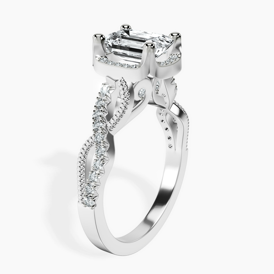 Platinum Astoré Channel Glided Lab Diamond Ring standing product image one