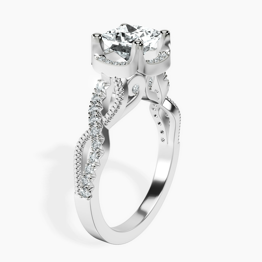 Platinum Astoré Channel Glided Lab Diamond Ring standing product image one